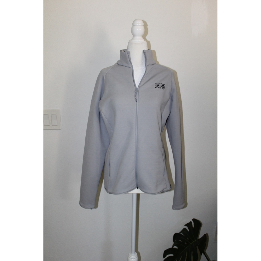 Mountain Hardwear Womens Polartec Full Zip Fleece Jacket Light Gray Size M